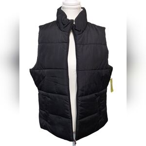 NEW Black Puffer Vest Women's Size Large